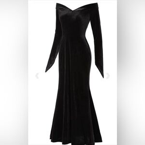 Addams Family Morticia Oumbivil Cosplay Costume Halloween Dress (1A - 0041)
